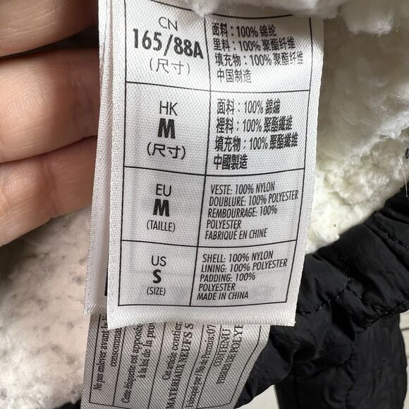 Disney Parks Quilted Jacket Black Embroidered Mickey Icon Hood Ears Full Zip S - Picture 9 of 12